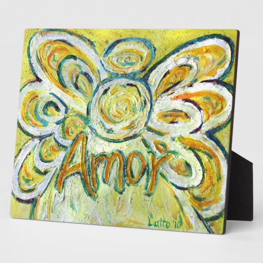 Amor Inspirational Angel Word Malgedicht Plaque Fotoplatte (Seite)