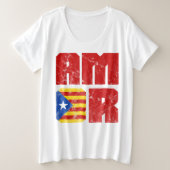 Amor katalanische Liebe, Katalonien Estelada Flag Große Größe T-Shirt (Design vorne)