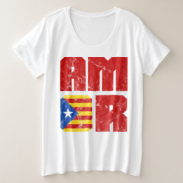 Amor katalanische Liebe, Katalonien Estelada Flag Große Größe T-Shirt