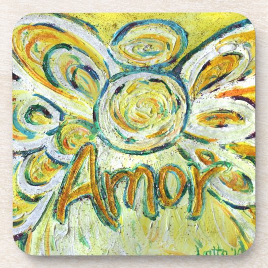Amor Liebe Angel Word Cork Untersetzer (Vorderseite)