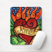 Amor/Liebe-lodernde Herz-Gewohnheit Mousepad (Mit Mouse)