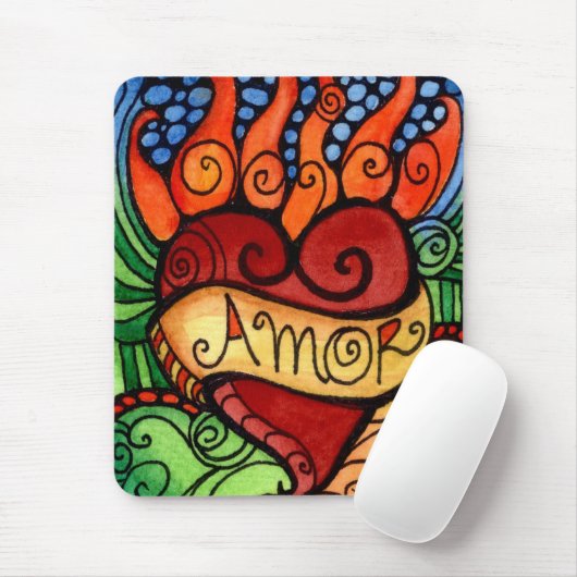 Amor/Liebe-lodernde Herz-Gewohnheit Mousepad (Mit Mouse)