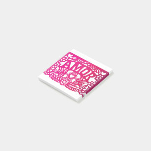 AMOR Liebe Mexican Papel Picado Post-it Klebezettel
