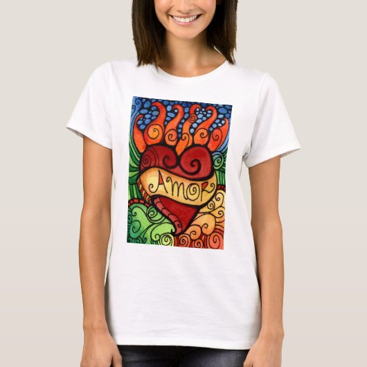 Amor lodernder Herz-T-Shirt Entwurf T-Shirt (Vorderseite)