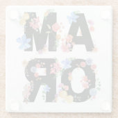 Amor, Niedliche Liebe des Blumenfrühlings Romantis Glasuntersetzer (Rückseite)