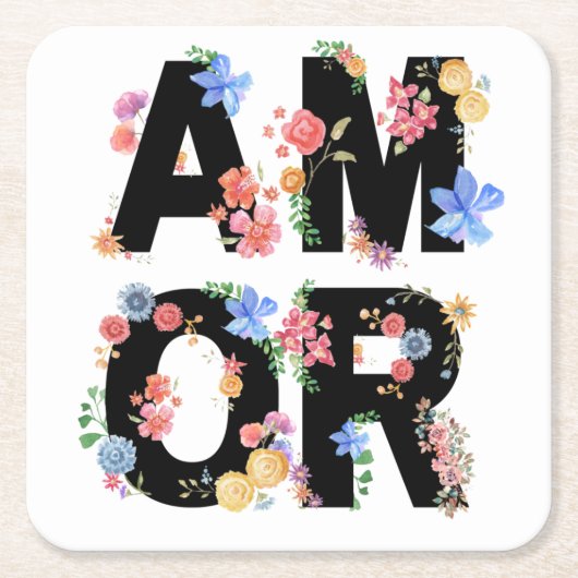 Amor, Niedliche Liebe des Blumenfrühlings Romantis Rechteckiger Pappuntersetzer (Vorderseite)