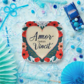 Amor Omnia Vincit - Zitat Pappteller (Party)