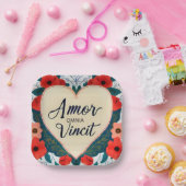 Amor Omnia Vincit - Zitat Pappteller (Party)