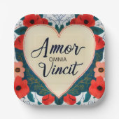 Amor Omnia Vincit - Zitat Pappteller (Vorderseite)