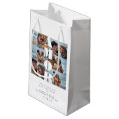 AMOR Quote White Collage Welcome Wedding 6 Photos Kleine Geschenktüte (Rückseite Schrägansicht)