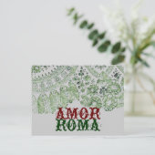 Amor Roma mit grüner Spitze Postkarte (Stehend Vorderseite)
