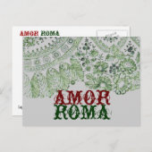 Amor Roma mit grüner Spitze Postkarte (Vorne/Hinten)