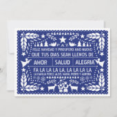 Amor, salud, alegría papel picado Blau Weihnachten (Vorderseite)