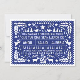 Amor, salud, alegría papel picado Blau Weihnachten