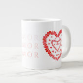 AMOR-SPANISCHE LIEBE Große weiße Tasse (Vorderseite Rechts)