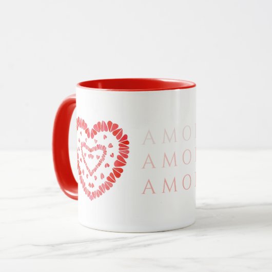 AMOR-SPANISCHE LIEBE Red Combo Tasse (Vorderseite Links)