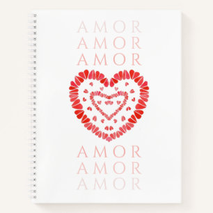 AMOR-SPANISH-LIEBE 8.5x11 Spiral-Notebook Notizblock