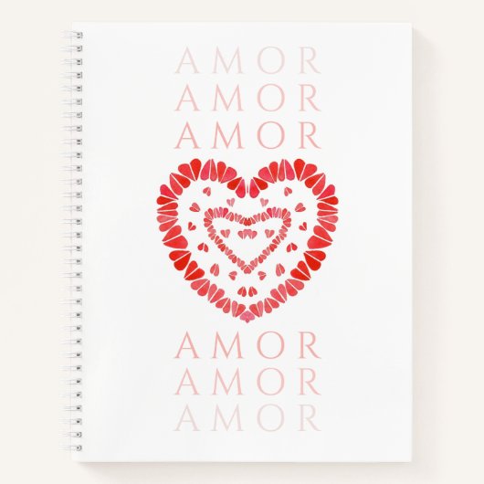 AMOR-SPANISH-LIEBE 8.5x11 Spiral-Notebook Notizblock (Vorderseite)