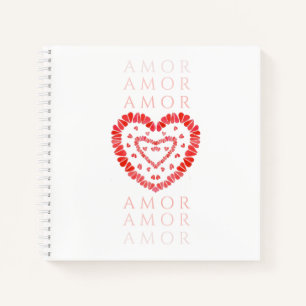 AMOR-SPANISH-LIEBE 8.5x8.5 SpiralNotebook Notizblock