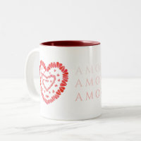 AMOR-SPANISH LIEBE Maroon Zwei-Tonen-Tasse