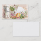 Amor-Statue und Blumen-viktorianische Visitenkarte (Vorne/Hinten)