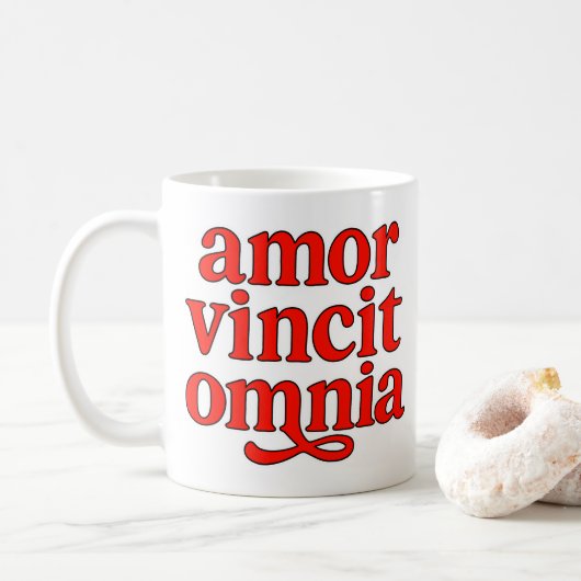 Amor vincit omnia kaffeetasse (Mit Donut)