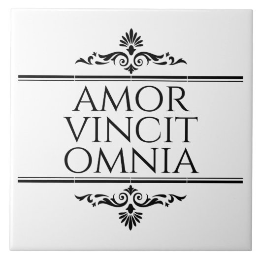 Amor Vincit Omnia Liebe erobert alle lateinischen Fliese (Vorderseite)