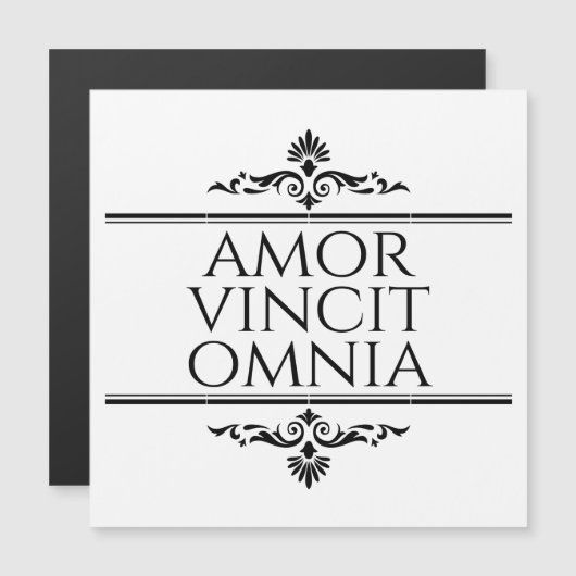 Amor Vincit Omnia Liebe erobert alle lateinischen Magnetkarte (Vorne/Hinten)