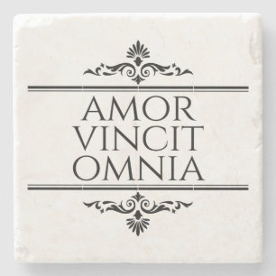 Amor Vincit Omnia Liebe erobert alle lateinischen  Steinuntersetzer
