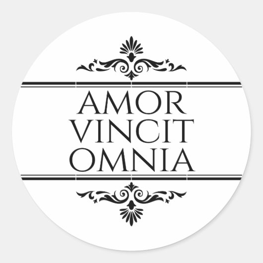 Amor Vincit Omnia - Liebe erobert alle Runder Aufkleber (Vorderseite)
