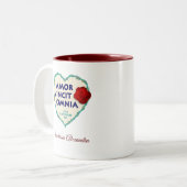 Amor Vincit Omnia Liebe Zweifarbige Tasse (Vorderseite Links)