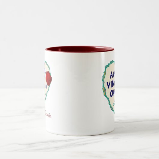 Amor Vincit Omnia Liebe Zweifarbige Tasse (Mittel)