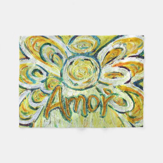Amor Word Guardian Angel Custom Fleece Blanket (Vorderseite (Horizontal))