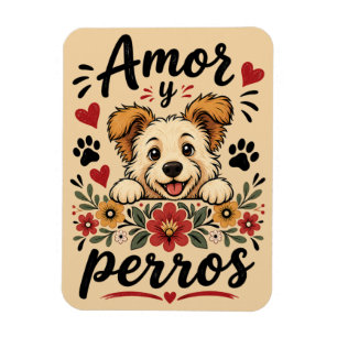Amor y Perros Lustiges Hunde-Liebhaber-Design Magnet