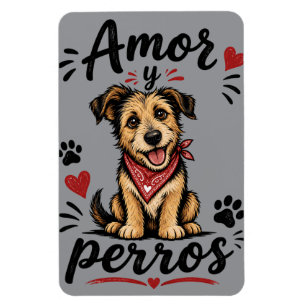 Amor y Perros Lustiges Hunde-Liebhaber-Design Magnet