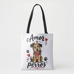 Amor y Perros Lustiges Hunde-Liebhaber-Design Tasche
