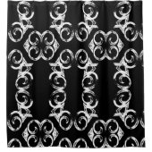 Amora 5 Schwarz/Weiß Duschvorhang (Vorderseite)