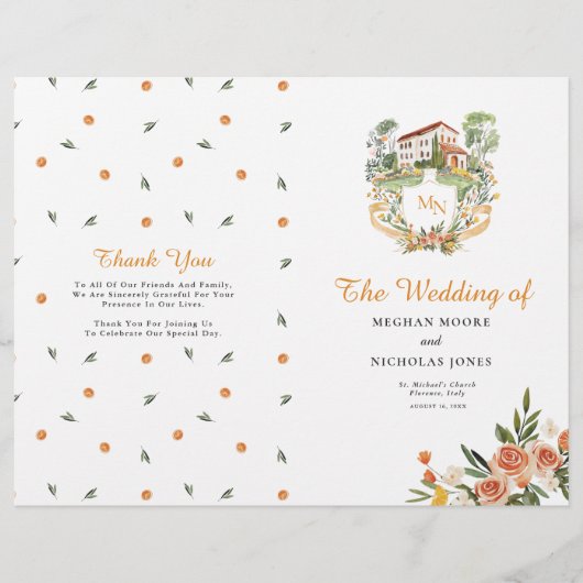 Amore & Aranci | Gedeckte Hochzeit (Vorderseite)