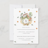 Amore & Aranci | Monogram Wedding RSVP Karte (Vorderseite)
