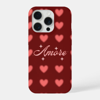 Amore Herz-Muster Handyhülle | Robuste Handyhülle iPhone 15 Pro Hülle