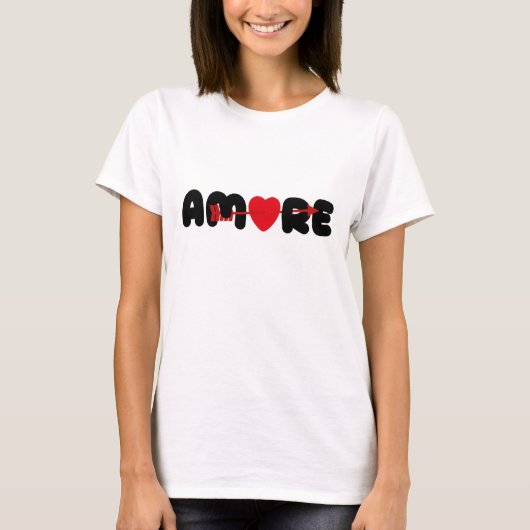 Amore Herz Pfeil Liebe Valentinstag T-Shirt (Vorderseite)