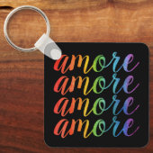 Amore in Regenbögen Schlüsselanhänger (Vorderseite)