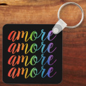 Amore in Regenbögen Schlüsselanhänger (Rückseite)