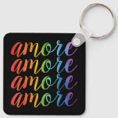 Amore in Regenbögen Schlüsselanhänger (Rückseite)