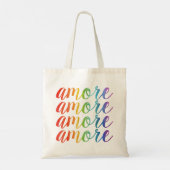 Amore in Regenbögen Tragetasche (Rückseite)
