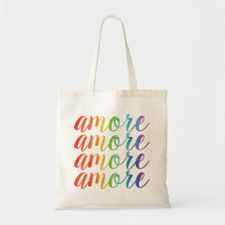 Amore in Regenbögen Tragetasche