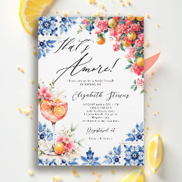 Amore Italian Lemon Floral Brunch Bridal Shower Einladung