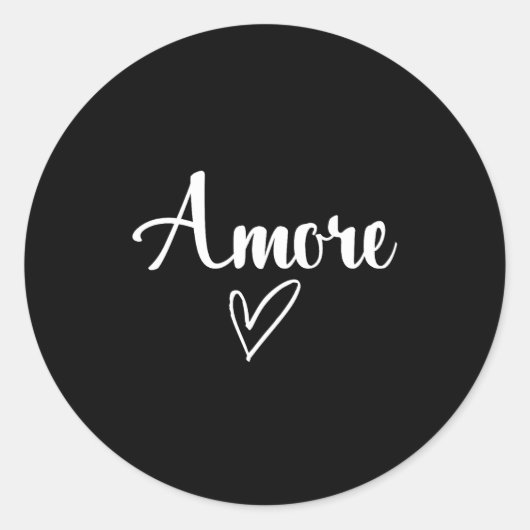 Amore - Italian Love Valentine's Day Runder Aufkleber (Vorderseite)