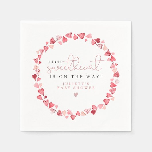 AMORE Kleine Sweetheart Valentine Day Baby Dusche Serviette (Vorderseite)