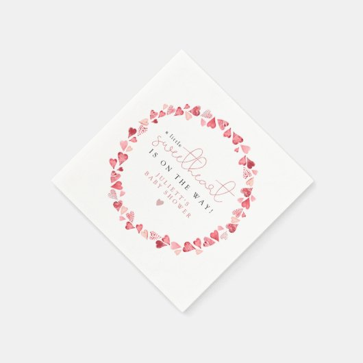 AMORE Kleine Sweetheart Valentine Day Baby Dusche Serviette (Ecke)